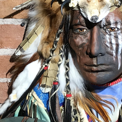 Dog Soldier VII Native American Style Spirit Mask by Cindy Jo Popejoy