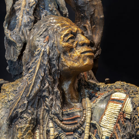 Crowning of a Sioux Chief -- Native American Bronze Statue by Cindy Jo Popejoy