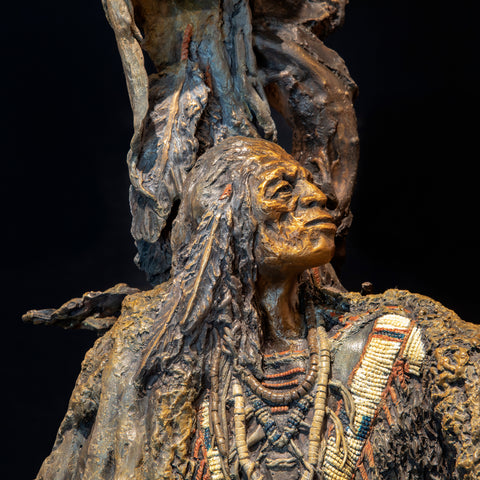 Crowning of a Sioux Chief -- Native American Bronze Statue by Cindy Jo Popejoy