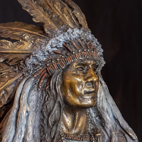 Horizons -- Native American Bronze Statue Portrayal by Cindy Jo Popejoy