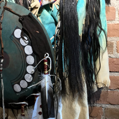 Dog Soldier VII Native American Style Spirit Mask by Cindy Jo Popejoy