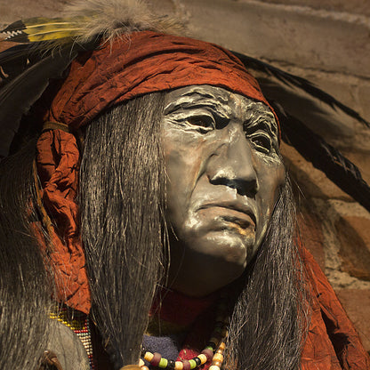 Curley Head Native American Style Spirit Mask by Cindy Jo Popejoy - Estate