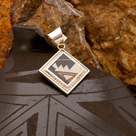 David Rosales Kayenta Inlaid Sterling Silver Pendant