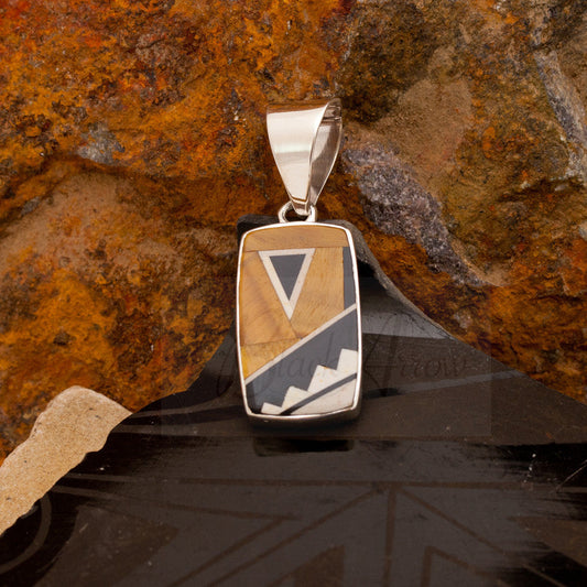 David Rosales Kayenta Inlaid Sterling Silver Pendant