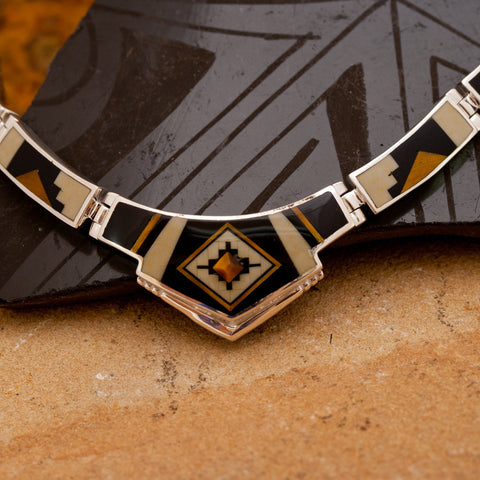 David Rosales Kayenta Inlaid Sterling Silver Necklace