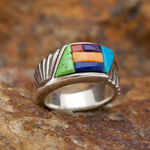 David Rosales Indian Summer Cobble Inlaid Sterling Silver Ring