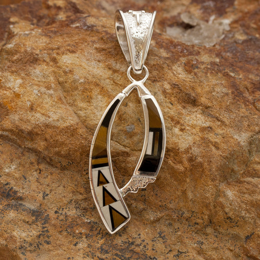 David Rosales Kayenta Inlaid Sterling Silver Pendant