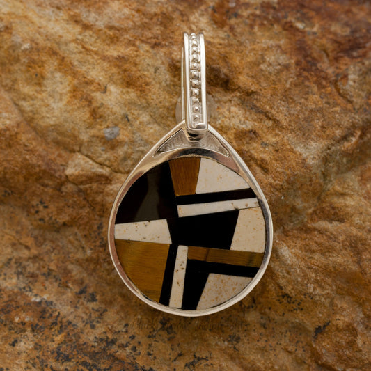 David Rosales Kayenta Inlaid Sterling Silver Pendant