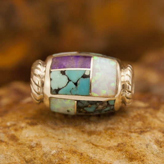 David Rosales Shalako Inlaid Sterling Silver Pendant