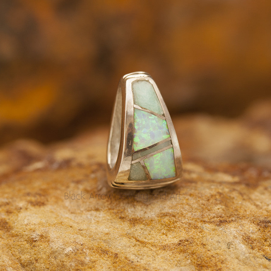 David Rosales Amazing Light Inlaid Sterling Silver Pendant