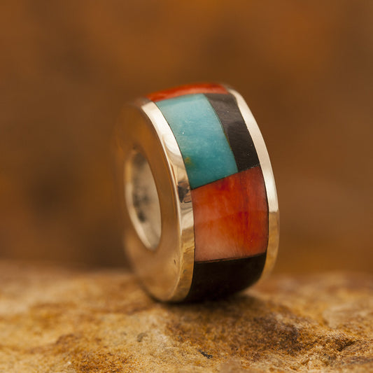 David Rosales Red Canyon Inlaid Sterling Silver Pendant