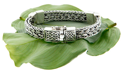 Keith Jack Sterling Silver Celtic Weave Hinged Bracelet w/ Clasp