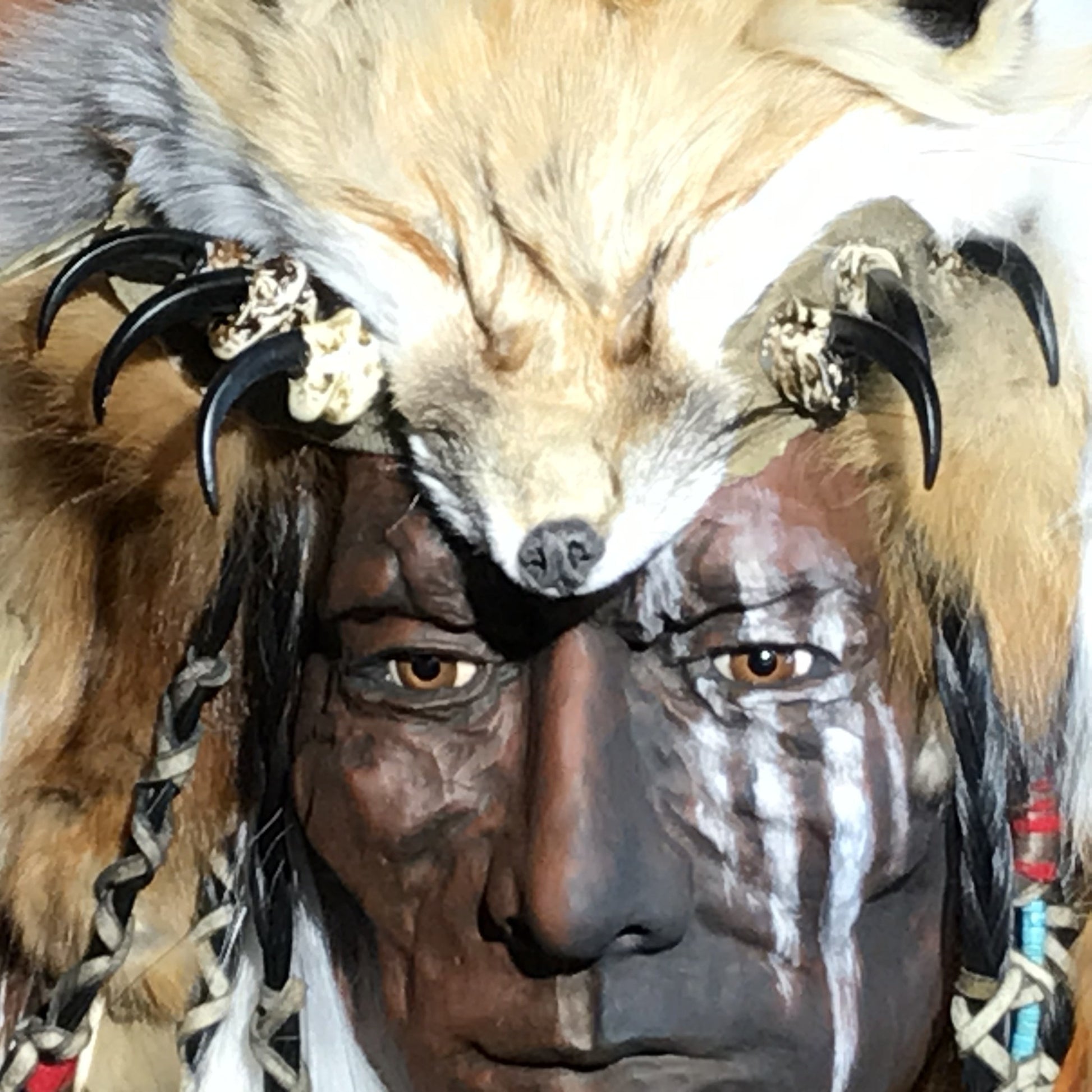 Dog Soldier VII Native American Style Spirit Mask by Cindy Jo Popejoy