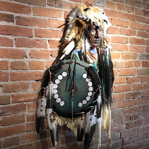 Dog Soldier VII Native American Style Spirit Mask by Cindy Jo Popejoy
