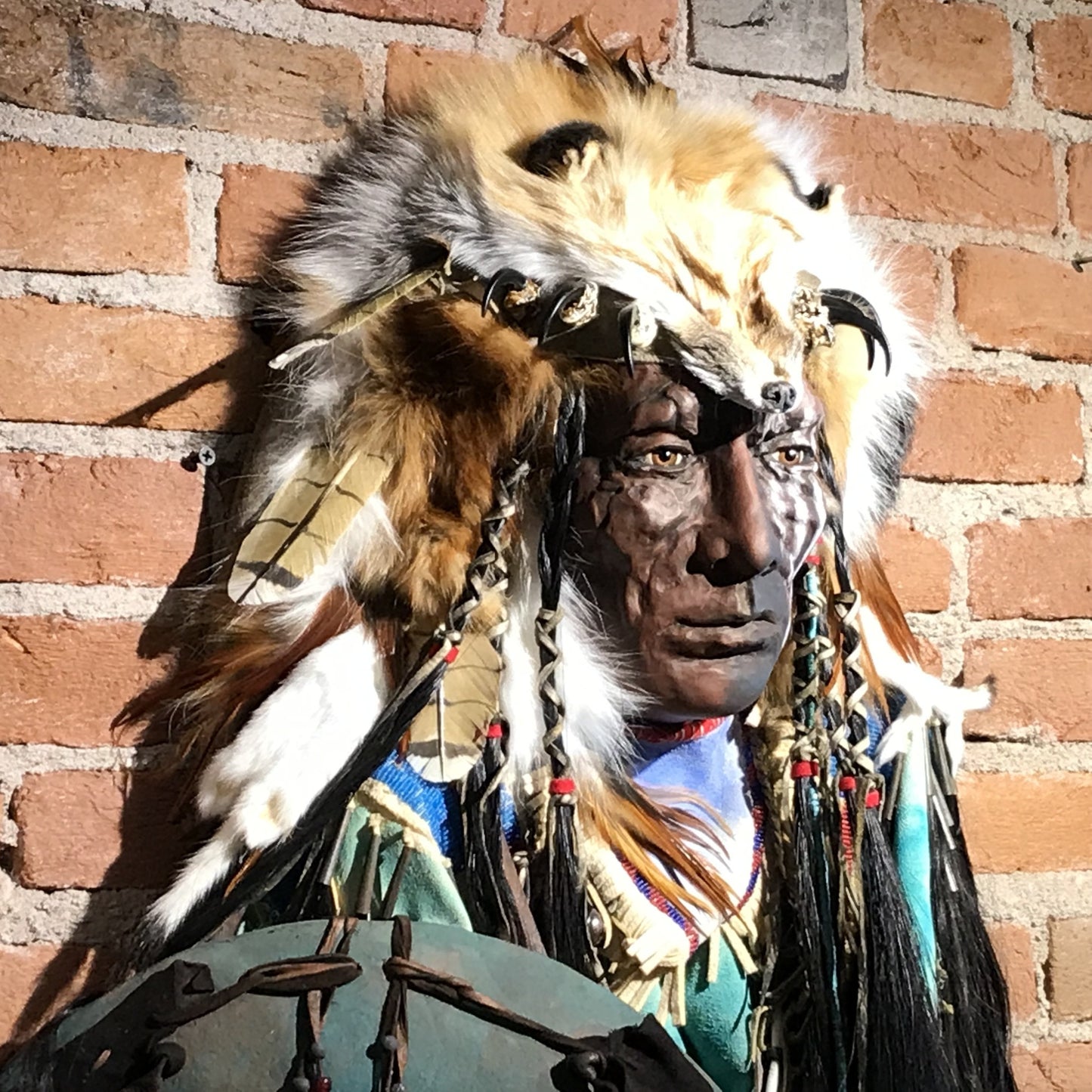 Dog Soldier VII Native American Style Spirit Mask by Cindy Jo Popejoy