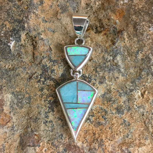 David Rosales Amazing Light Inlaid Sterling Silver Pendant