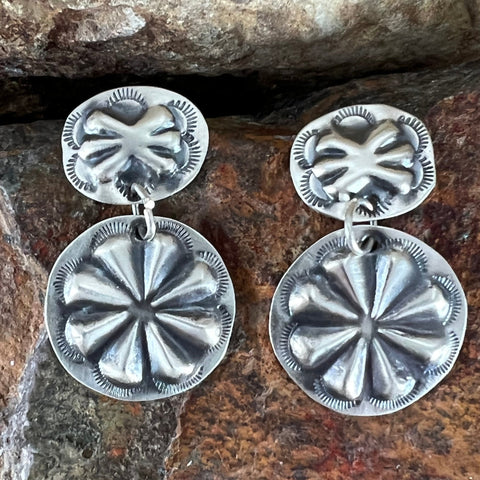 Traditional Sterling Silver Earrings by Begay