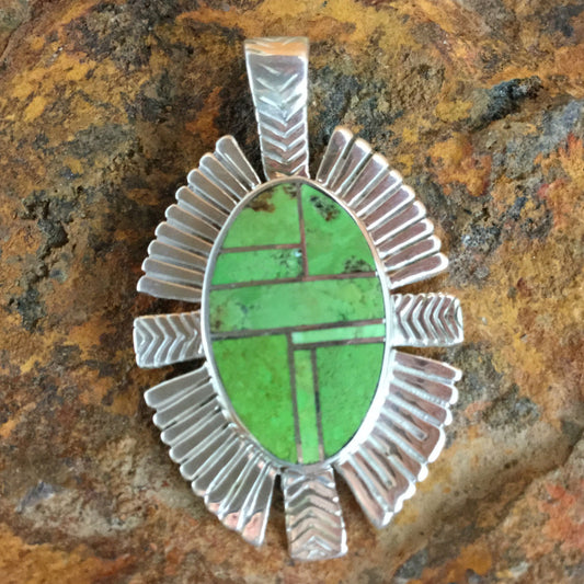 David Rosales Gaspiete Inlaid Sterling Silver Pendant