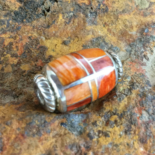 David Rosales Desert Fire Inlaid Sterling Silver Pendant