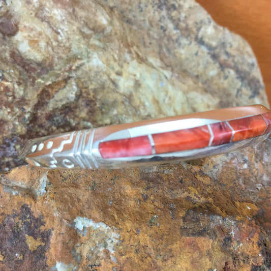 David Rosales Desert Fire Inlaid Sterling Silver Bracelet
