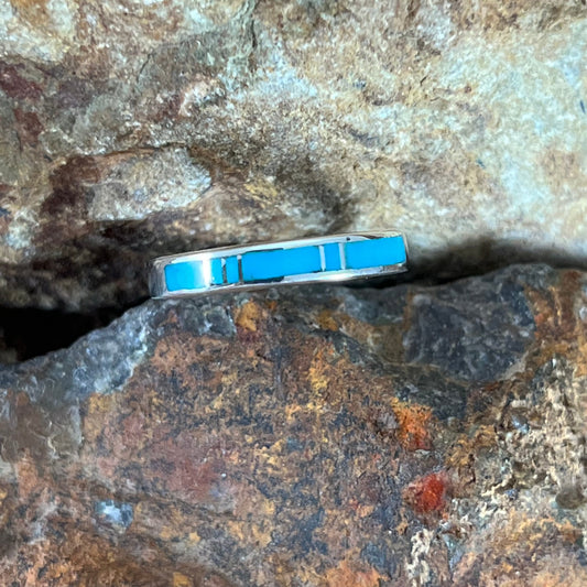 David Rosales Arizona Blue Inlaid Sterling Silver Ring