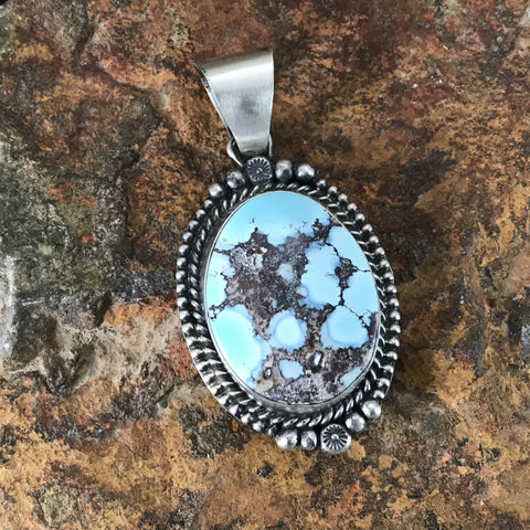 Golden Hill Turquoise Sterling Silver Pendant by Sheila Bicenti