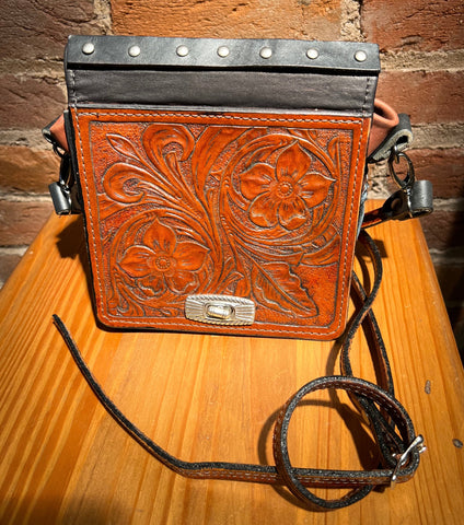 Hand Tooled Small Leather Purse by Stephen Vaughn Leatherworks