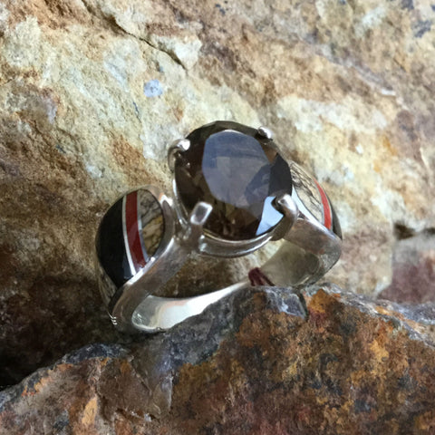 David Rosales Fire Creek Inlaid Sterling Silver Ring