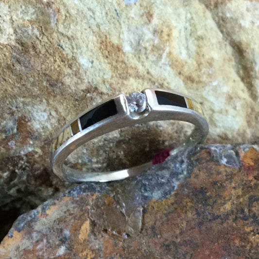 David Rosales Native Earth Inlaid Sterling Silver Ring