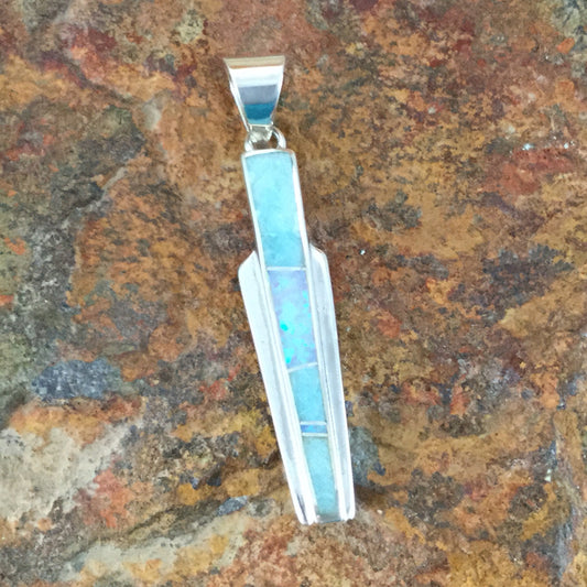 David Rosales Amazing Light Inlaid Sterling Silver Pendant