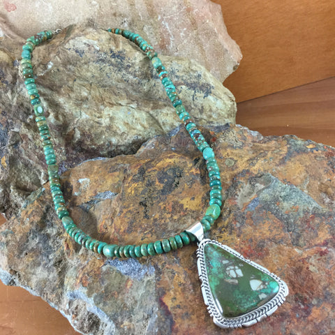Royston Turquoise Pendant & Beaded Necklace