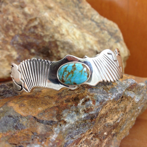 Carico Lake Turquoise Sterling Silver Cuff Bracelet