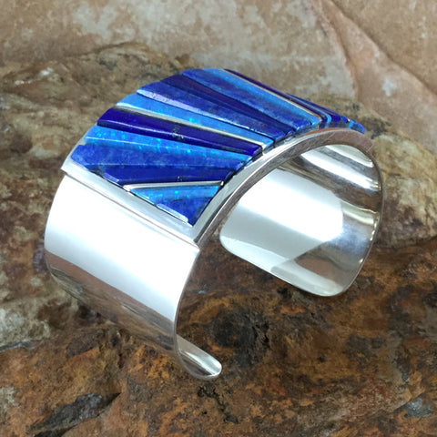 David Rosales Blue Sky Cobble Inlaid Sterling Silver Bracelet