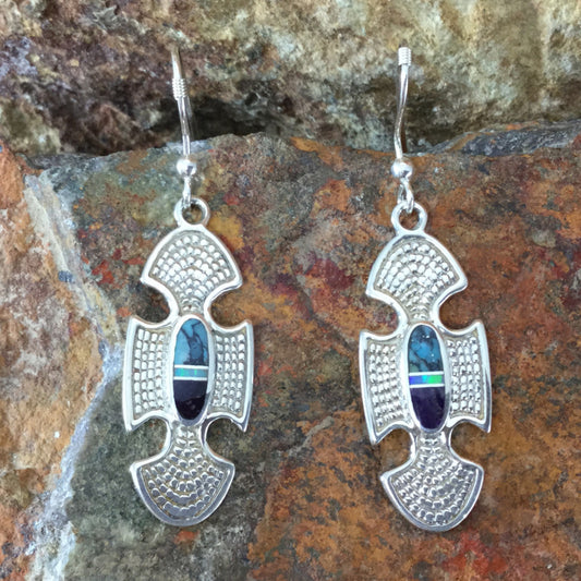 David Rosales Shalako Inlaid Sterling Silver Earrings