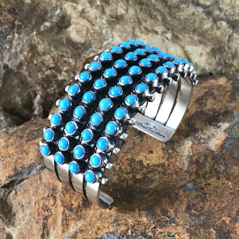 Amazon.com: Navajo Turquoise Bracelet, Sleeping Beauty Cuff, Sterling  Silver, Signed Native American Hand Made Jewelry, SouthWest Artisans sz 7 :  Handmade Products