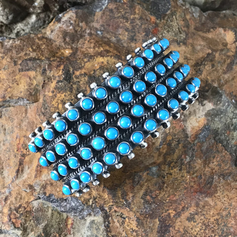 Sleeping Beauty Turquoise Multi-Stone Sterling Silver Bracelet by Philbert Secatero