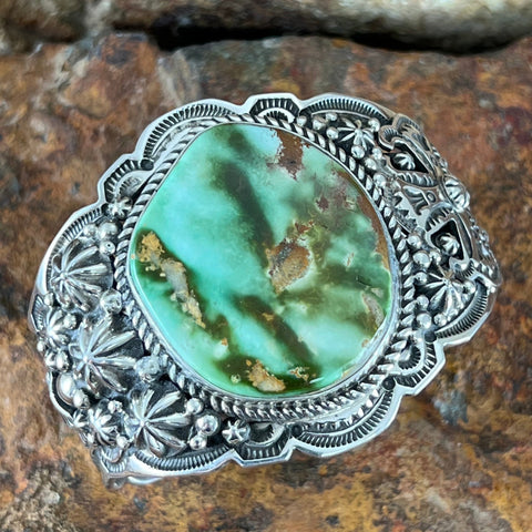 Royston Turquoise Sterling Silver Cuff Bracelet by Ray Piasso