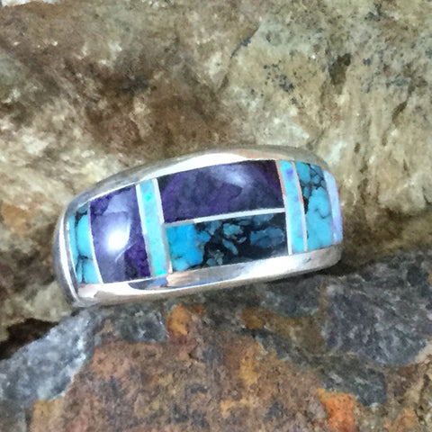 David Rosales Shalako Inlaid Sterling Silver Ring