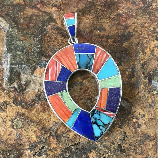 David Rosales Indian Summer Inlaid Sterling Silver Pendant