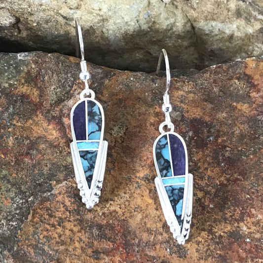 David Rosales Shalako Inlaid Sterling Silver Earrings