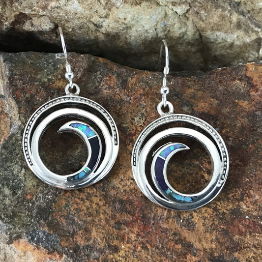 David Rosales Shalako Inlaid Sterling Silver Earrings