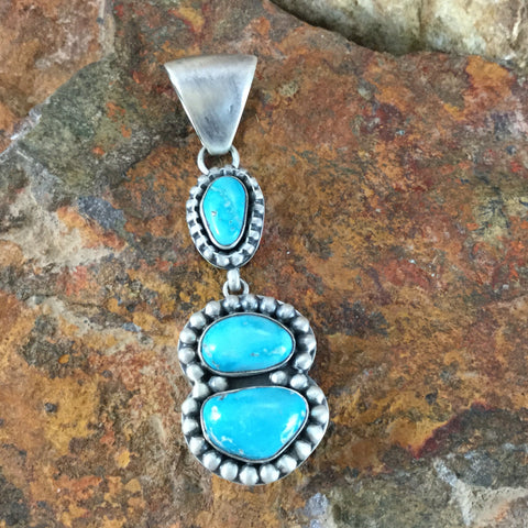 Armenian Turquoise Sterling Silver Pendant by Jimmy Secatero