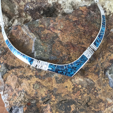 David Rosales Western Skies Inlaid Sterling Silver Necklace
