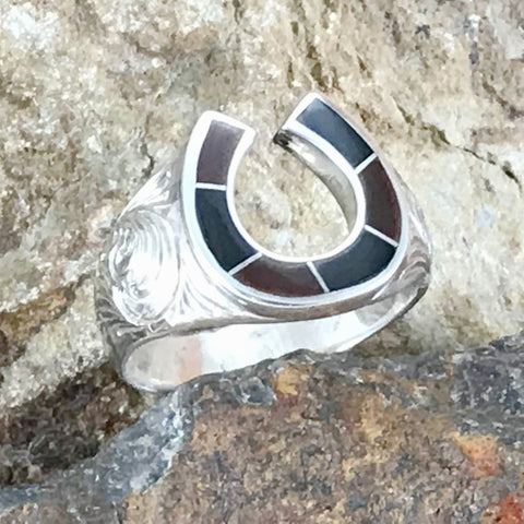 David Rosales Native Earth Inlaid Sterling Silver Ring