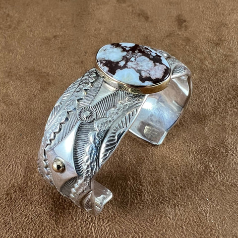 Vintage Wild Horse Sterling Silver & Gold Bracelet by Marc Antia - Estate Jewelry