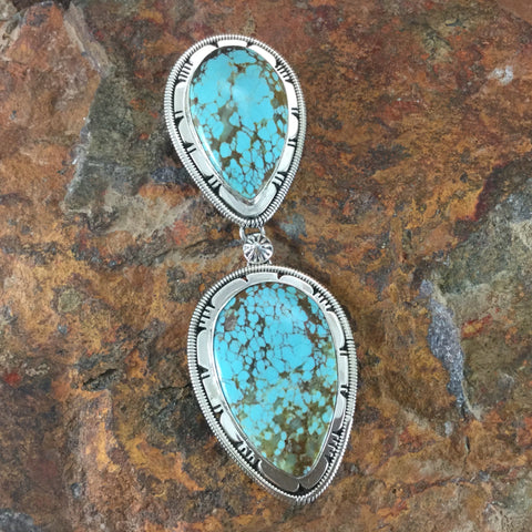 Number 8 Turquoise Sterling Silver Pendant by Tybella RE