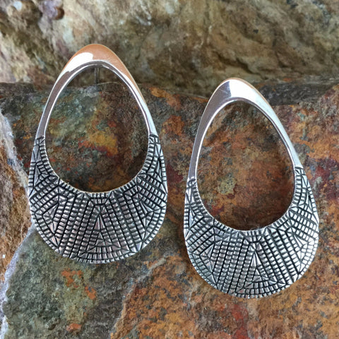 Traditional Sterling Silver Earrings by Elgin Tom -- Post