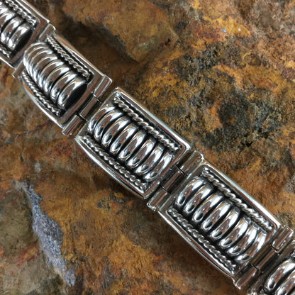 Traditional Sterling Silver Link Bracelet by Tom Charlie