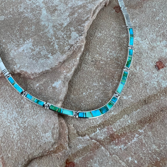 David Rosales Sonoran Gold Inlay Sterling Silver Necklace