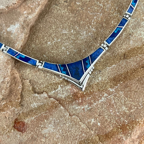 David Rosales Blue Sky Fancy Inlay Sterling Silver Necklace
